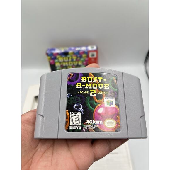N64 Nintendo 64 BUST-A-MOVE 2 CIB Complete Box Game Arcade Edition Poster Reg - Picture 10 of 16